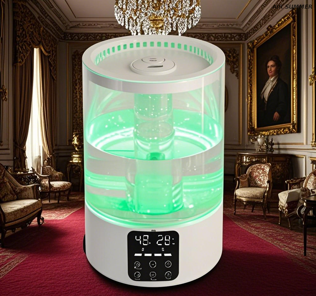 Dual Mist Outlets Humidifier with 360° Rotatable Design